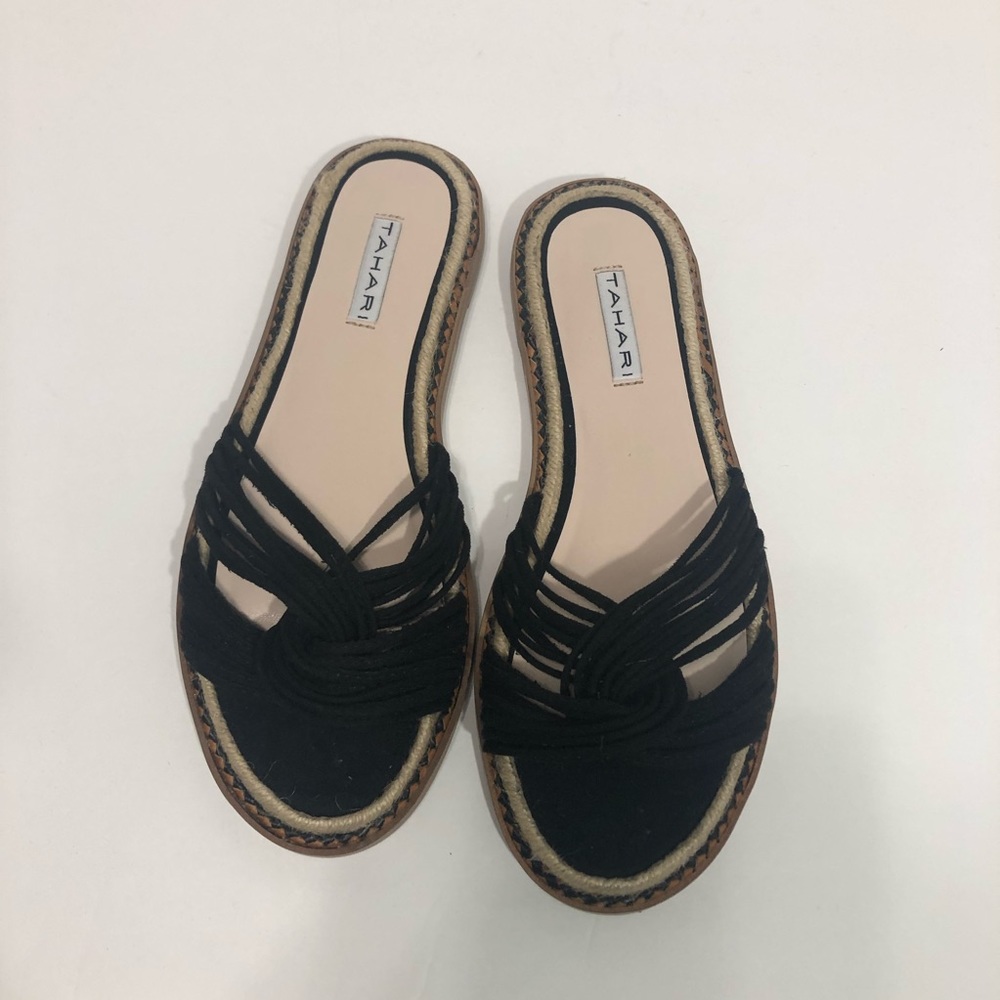 Tahari Black Slippers.